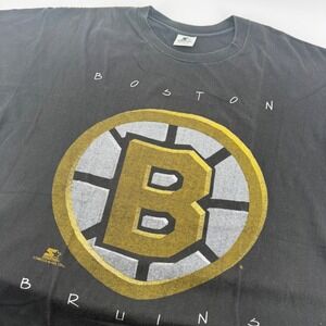 Vintage 1991 Starter Boston Bruins NHL T-Shirt Black XL USA Single Stitch